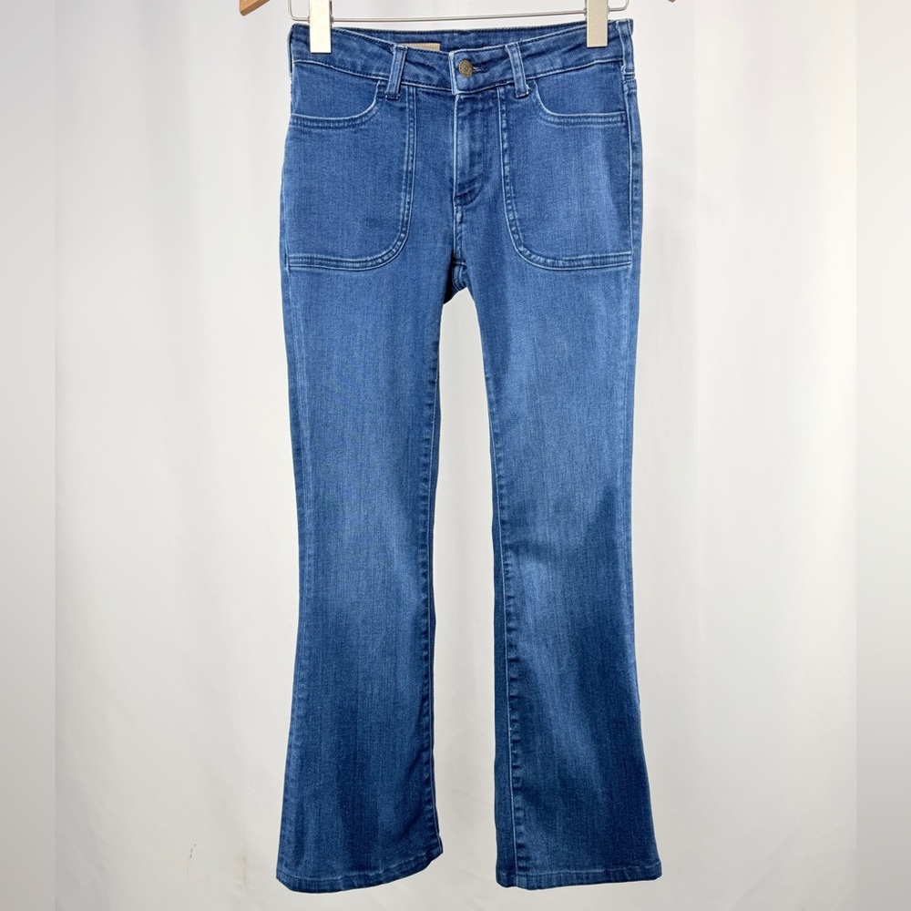 Pilcro The Icon Low Rise Flare Jeans in Dark Blue Size 25 - Picture 4 of 11